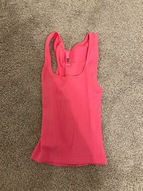 SKIMS Ribbed Hot Pink Racerback Tank